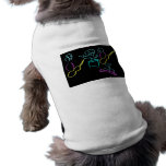 Loose stick figures black background dog shirt