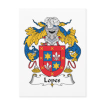 Lopes Family Crest postcards by coatsofarms Lopes Family Crest postcards