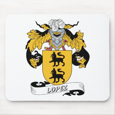 Lopez Family Crest Mouse Mats by coatsofarms