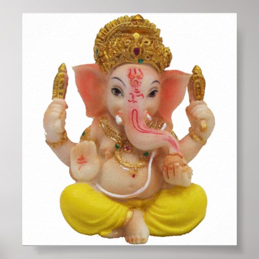 Lord Ganesh, Great Hindu God For Happiness Poster Zazzle