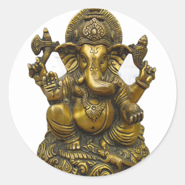 Lord Ganesh Hindu God Classic Round Sticker Zazzle