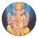 Lord Ganesh Round Sticker by Ashmith Lord Ganesh Round Sticker