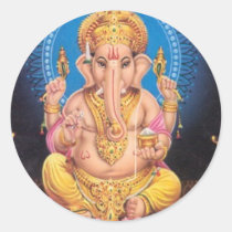 Lord Ganesh Round Sticker stickers