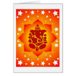 Lord Ganesha On Lotus Design Greeting Card