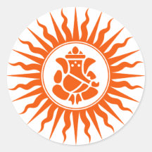 Lord Ganesha Sign Round Sticker