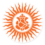 Lord Ganesha Sign Round Sticker