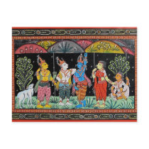 LORD KRISHNA LIFTS GOVARDHAN MOUNTAIN postcards
