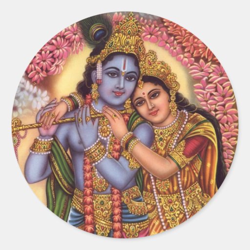 Lord Krishna & Radha Classic Round Sticker Zazzle