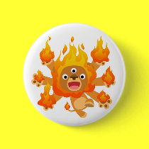 Lord des Feuers!! (netter Karikaturlöwe) Knopf-Abz buttons