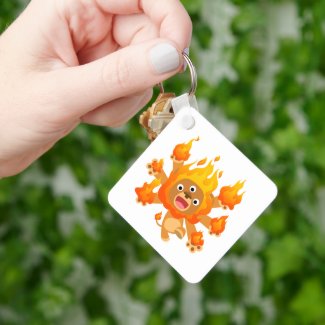 Lord of Fire!! (cute cartoon lion) Keychain keychain