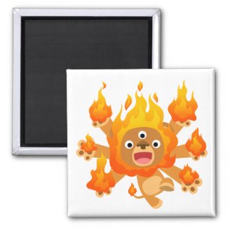 Lord of Fire!! (cute cartoon lion) Magnet magnet