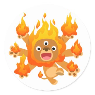 Lord of Fire!! (cute cartoon lion) Sticker sticker