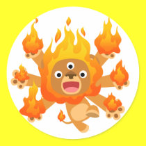 Lord des Feuers!! (netter Karikaturlöwe) Aufkleber sticker