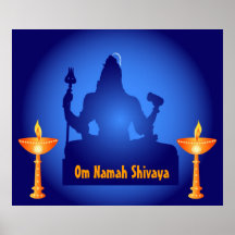 Lord Shiva with lamps - Poster