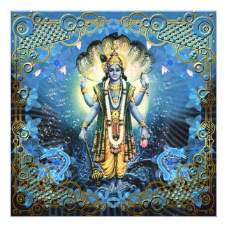 Lord Vishnu - Card, Greeting, Invite