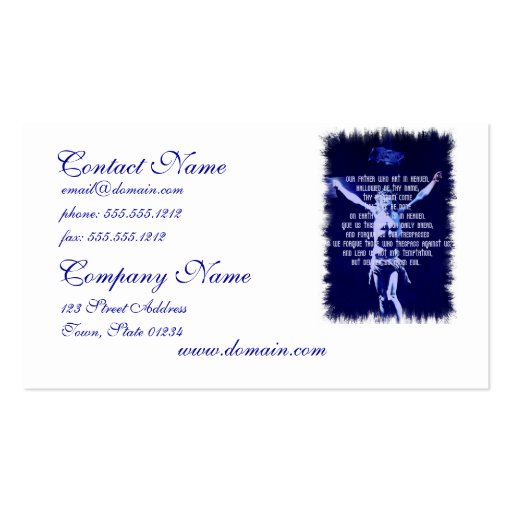 Lords Prayer Business Cards (front side)