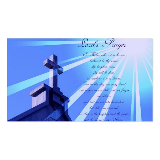 Lord's Prayer Design Business Cards (back side)