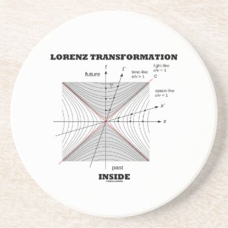 Lorenz Transformation Inside Physics Drink Coasters