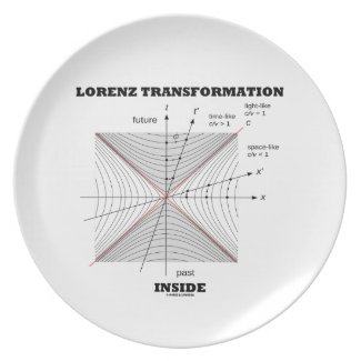 Lorenz Transformation Inside Physics Party Plate