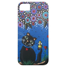 Lori Everett_ Day Of The Dead, Black Cat, Cute Art iPhone 5 Cover