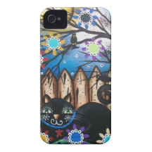 Lori Everett_ Day Of The Dead,Black Cat,Mexican iPhone 4 Case
