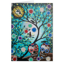 Lori Everett_ Day Of The Dead_Mexican_Skulls_DOD Greeting Card