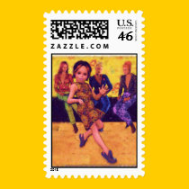 Lorie Yellow Background stamps