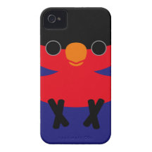 Lory Negro-capsulado iPhone 4 Case-Mate Cárcasas