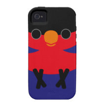 Lory Negro-capsulado iPhone 4 Fundas