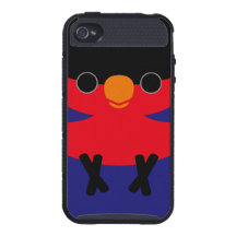 Lory Negro-capsulado iPhone 4 Protectores