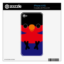 Lory Negro-capsulado Skins Para iPhone 4S