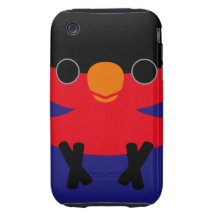Lory Negro-capsulado Tough iPhone 3 Funda