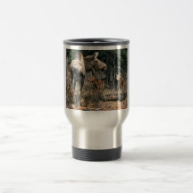 Los alces se acobardan con dos becerros taza