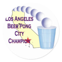 Los Angees Beer Pong City Champion stickers