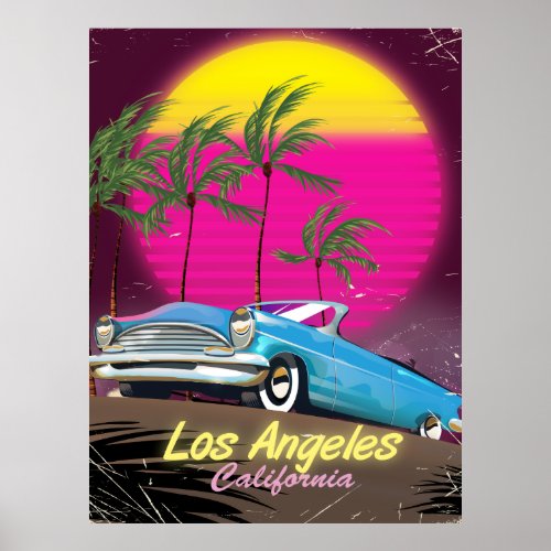 Los Angeles 1980s Retro Travel print