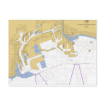 Los Angeles, CA Nautical Harbor Chart postcards