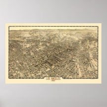 Los Angeles, CA Panoramic Map - 1909 Posters