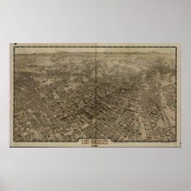 Los Angeles California 1909 Panoramic Map Print