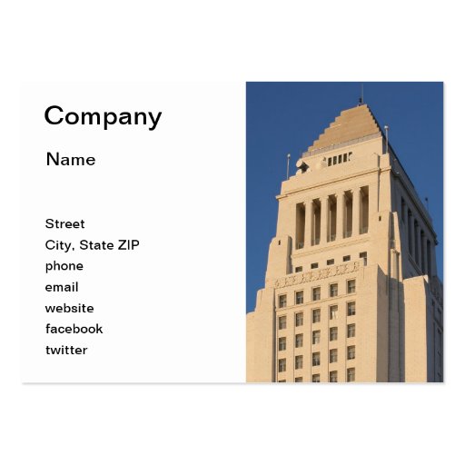 Los Angeles City Hall Business Card Template (front side)