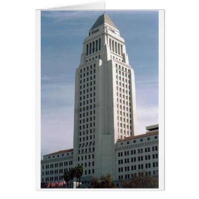 Los Angeles City Hall Card by quetzal323