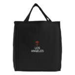 LOS ANGELES, LA BLACK TOTE EMBROIDERED TOTE BAG
