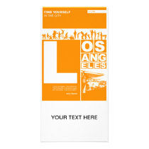 Los Angeles Poster in Orange color Photo Card