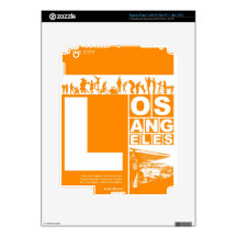 Los Angeles Poster in Orange color Decal For iPad 3