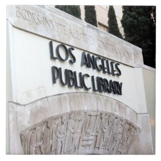 Los Angeles Public Library Sign. Ceramic Tiles