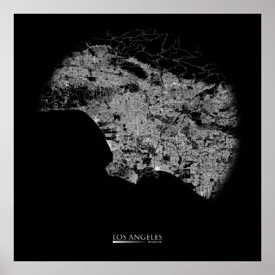 Los Angeles Road Map Poster by Rumblegarie