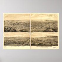 Los Angeles Santa Monica Antique Panoramic Map Posters