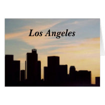 Los Angeles Skyline at dusk card by quetzal323 Los Angeles Skyline at dusk card