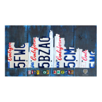 Los Angeles Skyline License Plate Art posters