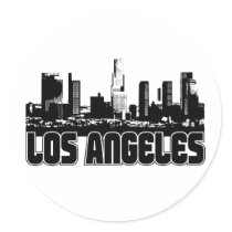Los Angeles Skyline Round Sticker