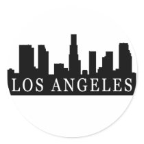 Los Angeles Skyline Round Sticker